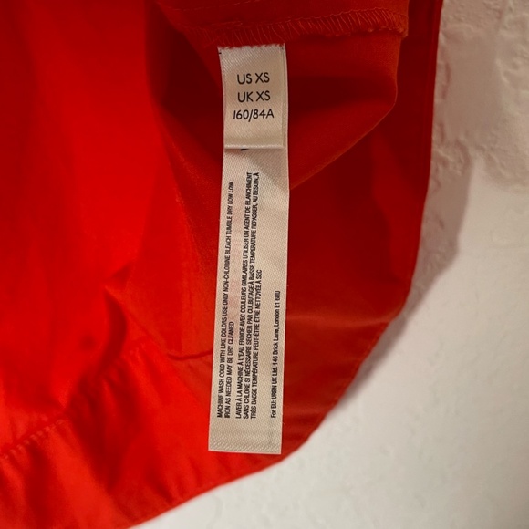 Free People NWT Balloon Sleeve Open Back Tie Front Top Size XS Red Orange - Picture 13 of 16